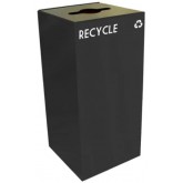 WITT GeoCube Square Recycling Receptacle w/ Combo Opening - 32 gallon, Charcoal